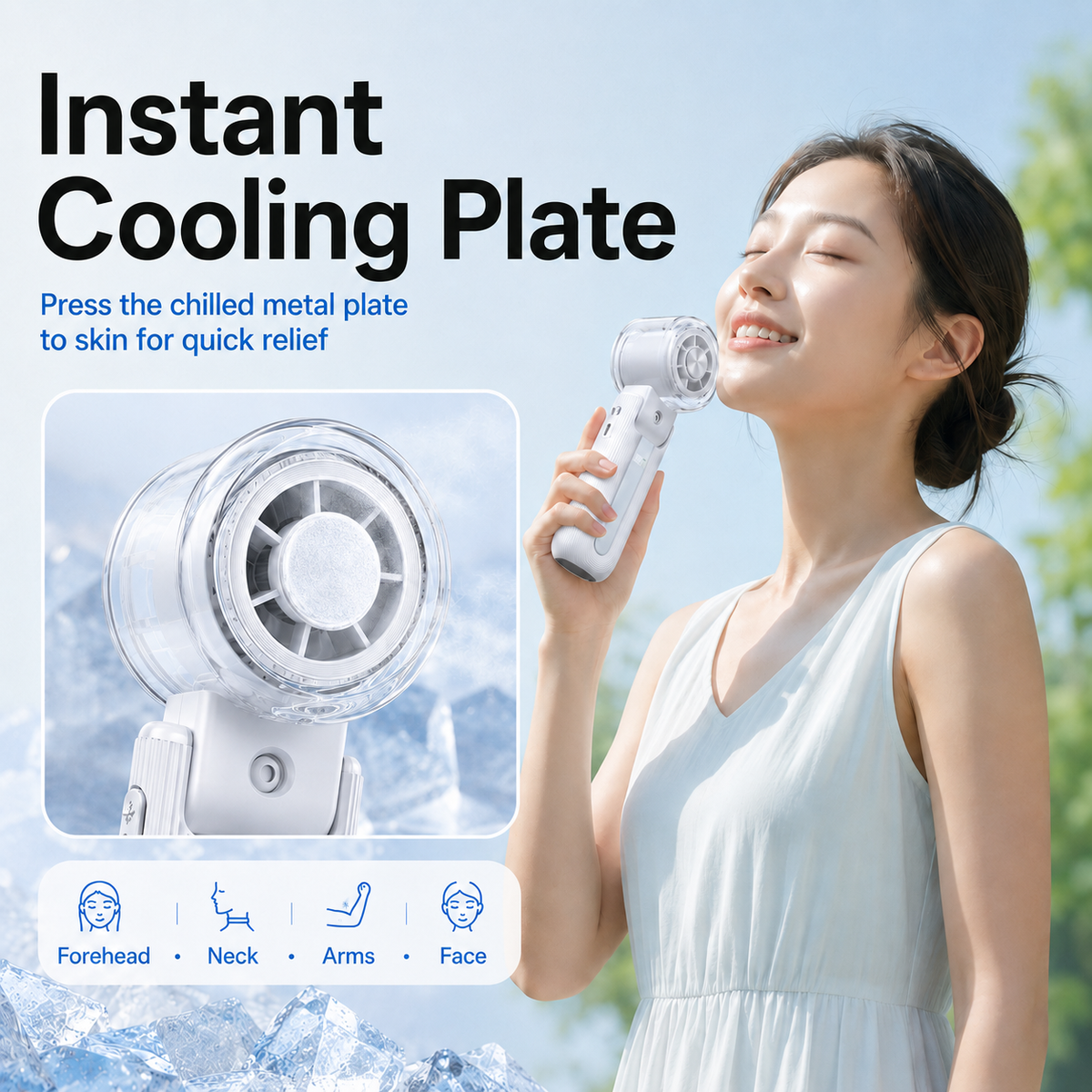FrostBreeze 3-in-1 Cooling Mist Fan with Semiconductor Cooling Plate