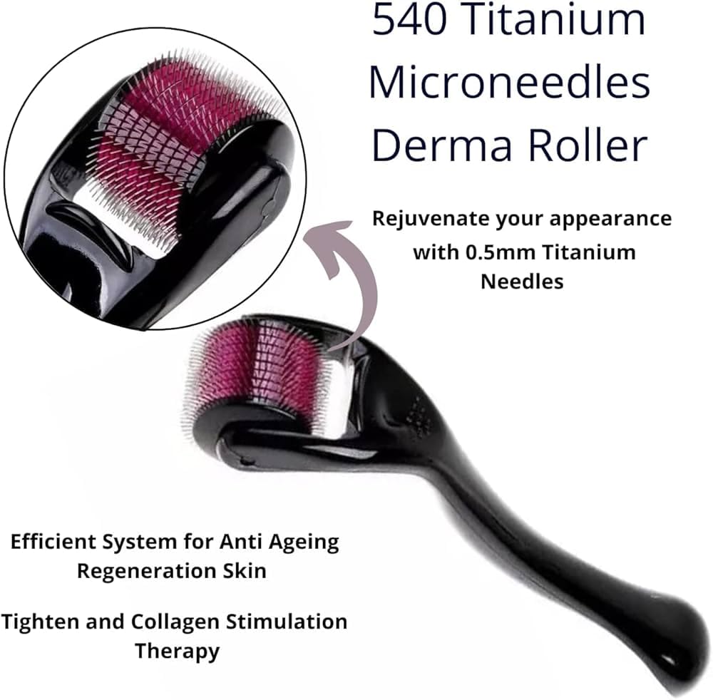 Derma Roller For Hair Growth 0.5 mm with 540 Stainless Steel Needles