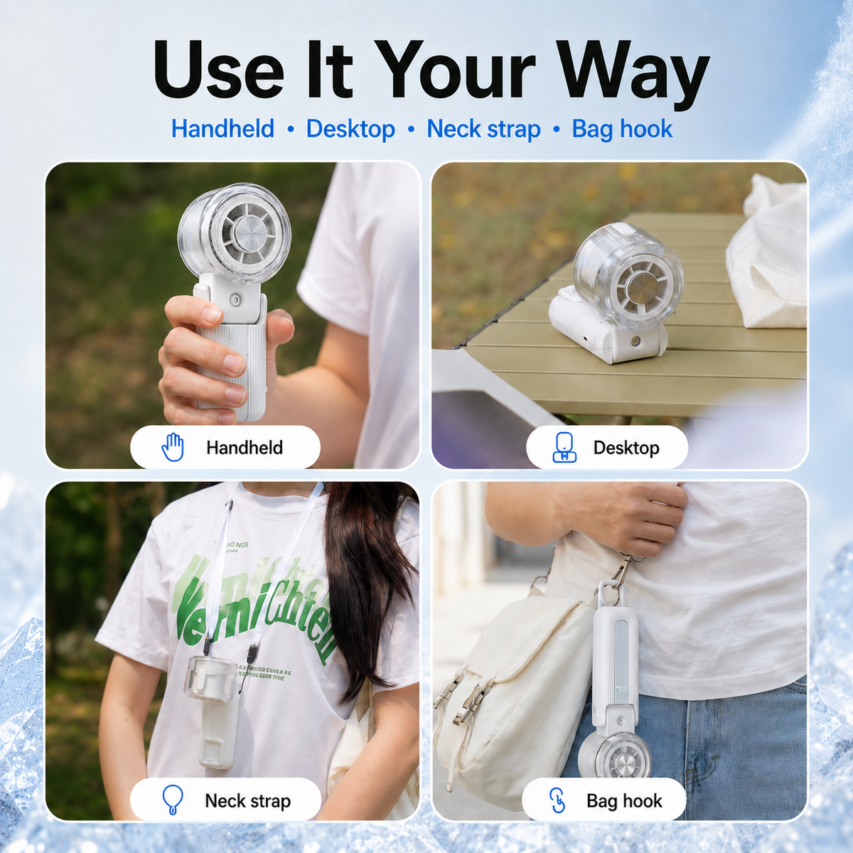 FrostBreeze 3-in-1 Cooling Mist Fan with Semiconductor Cooling Plate